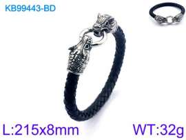 Stainless Steel Leather Bracelet