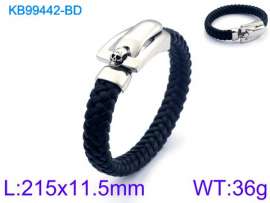 Stainless Steel Leather Bracelet