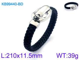 Stainless Steel Leather Bracelet