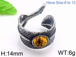 Stainless Steel Stone&Crystal Ring