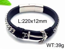 Stainless Steel Leather Bracelet