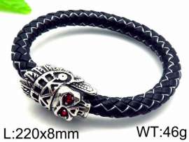 Stainless Steel Leather Bracelet