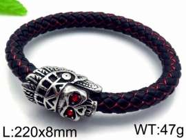 Stainless Steel Leather Bracelet