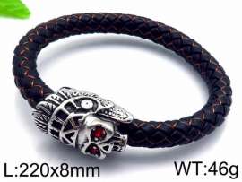 Stainless Steel Leather Bracelet