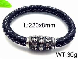 Stainless Steel Leather Bracelet