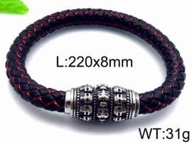 Stainless Steel Leather Bracelet