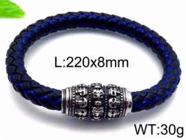 Stainless Steel Leather Bracelet