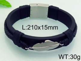 Stainless Steel Leather Bracelet