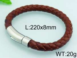 Stainless Steel Leather Bracelet