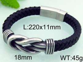 Stainless Steel Leather Bracelet