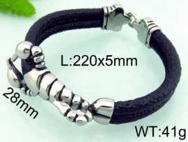 Stainless Steel Leather Bracelet