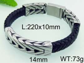 Stainless Steel Leather Bracelet