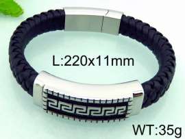 Stainless Steel Leather Bracelet