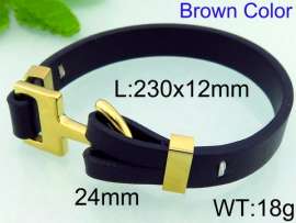 Stainless Steel Leather Bangle