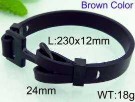 Stainless Steel Leather Bangle