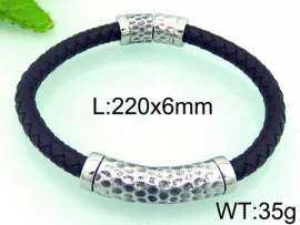 Stainless Steel Leather Bracelet