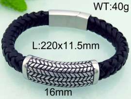 Stainless Steel Leather Bracelet