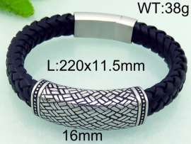 Stainless Steel Leather Bracelet