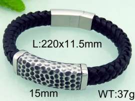 Stainless Steel Leather Bracelet
