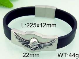 Stainless Steel Leather Bracelet