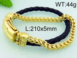 Stainless Steel Leather Bracelet
