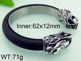 Stainless Steel Leather Bangle