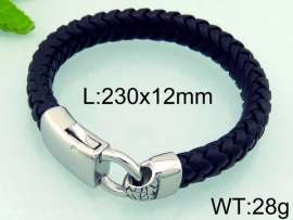 Stainless Steel Leather Bracelet