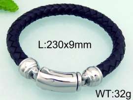 Stainless Steel Leather Bracelet