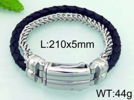 Stainless Steel Leather Bracelet