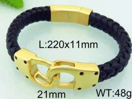 Stainless Steel Leather Bracelet