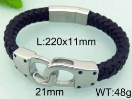 Stainless Steel Leather Bracelet