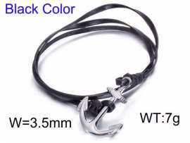 Stainless Steel Leather Bracelet