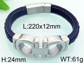 Stainless Steel Leather Bracelet