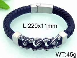 Stainless Steel Leather Bracelet