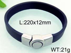 Stainless Steel Leather Bracelet