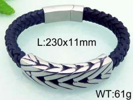 Stainless Steel Leather Bracelet