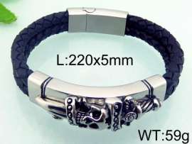 Stainless Steel Leather Bracelet