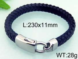 Stainless Steel Leather Bracelet