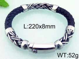 Stainless Steel Leather Bracelet