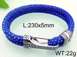 Stainless Steel Leather Bracelet