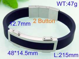 Stainless Steel Leather Bracelet