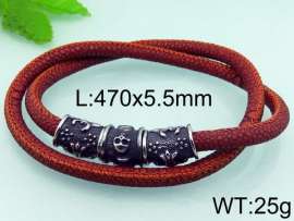 Stainless Steel Leather Bracelet