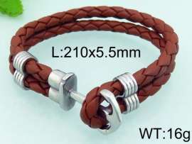 Stainless Steel Leather Bracelet