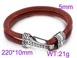 Stainless Steel Leather Bracelet