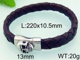 Stainless Steel Leather Bracelet