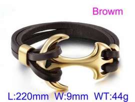 Stainless Steel Leather Bangle