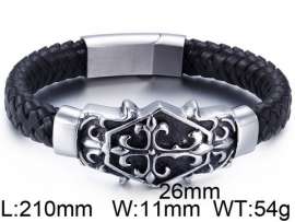 Stainless Steel Leather Bracelet