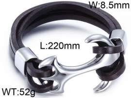 Stainless Steel Leather Bracelet