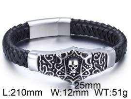 Stainless Steel Leather Bracelet