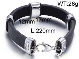 Stainless Steel Leather Bracelet